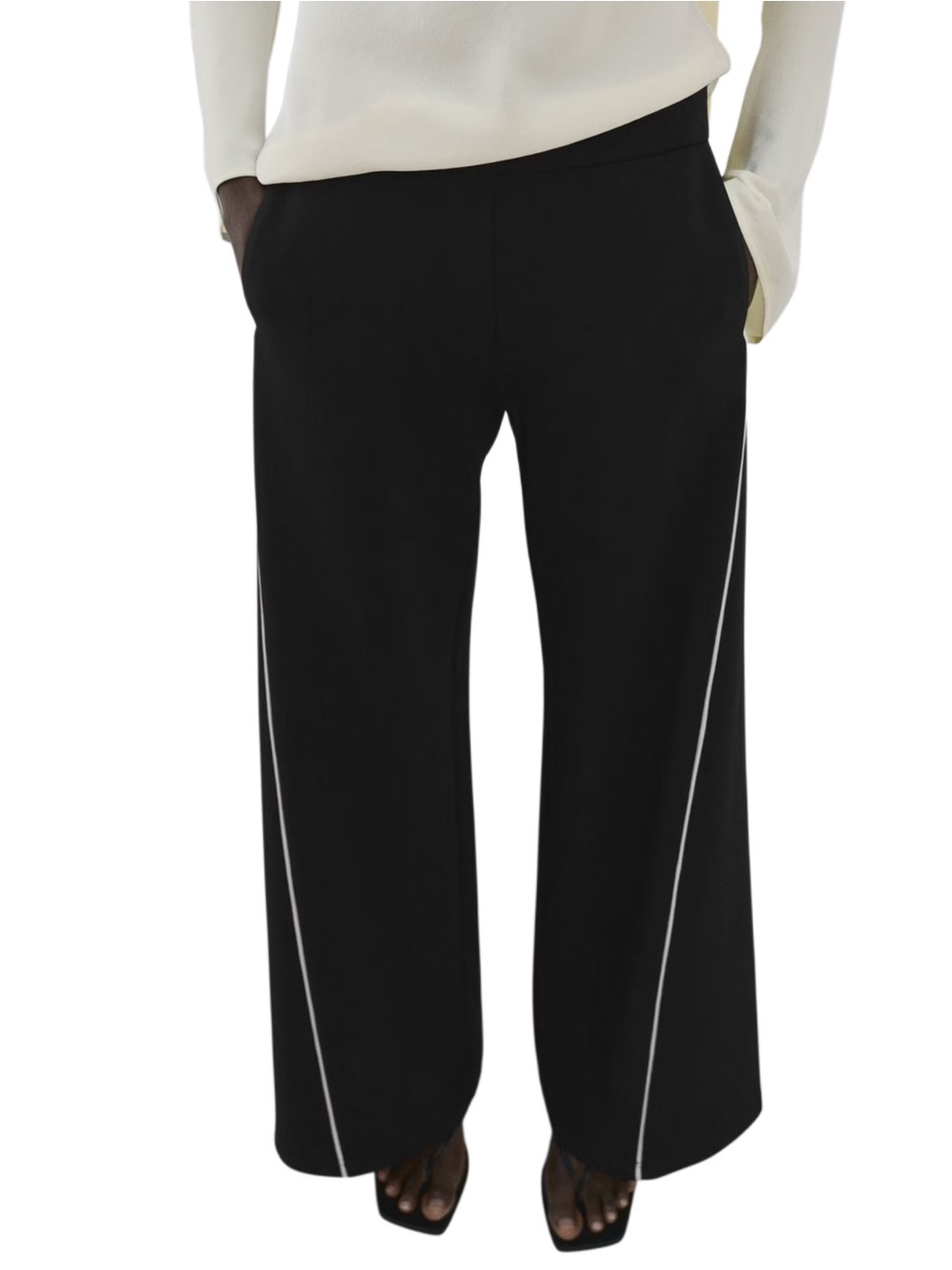 Mango Knit Straight Pants with Side Stripe NWT
